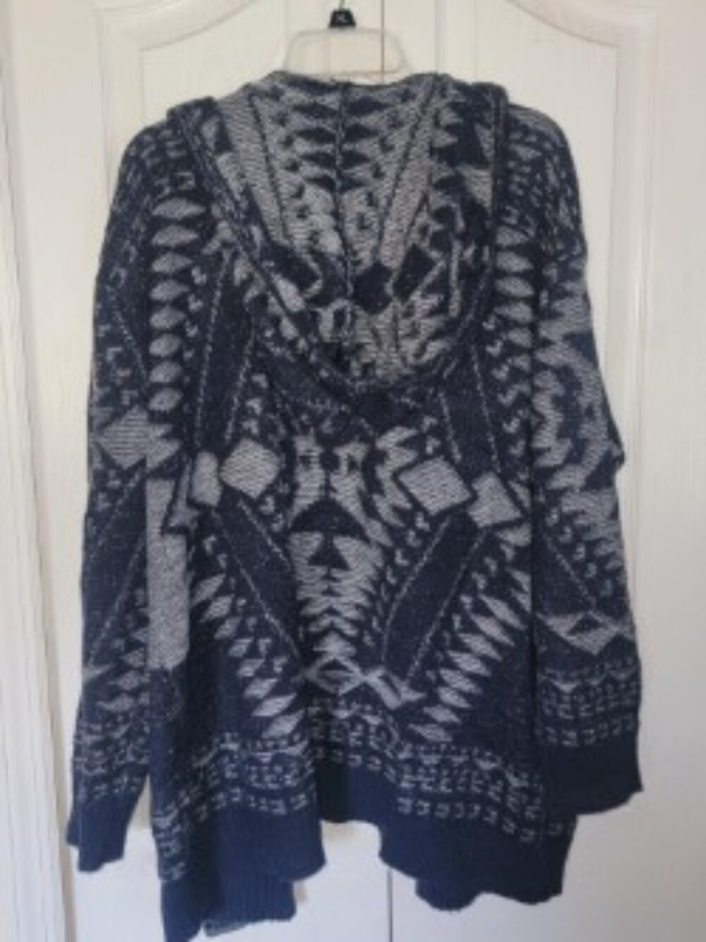 Sonoma Hooded Cardigan Womens XXL Aztec Southwestern Longline Open Front Sweater - Picture 2 of 6